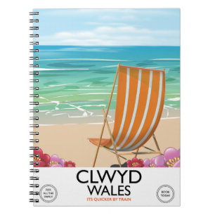 Clwyd Wales Seaside travel poster Notebook