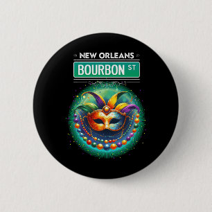 Cly New Orleans Bourbon Street Cool Fun Nola Mardi 6 Cm Round Badge