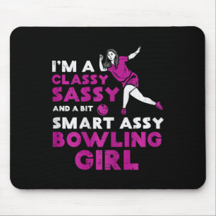 Cly Sy Smart Bowling Girl Bowler Women Girls Kids Mouse Pad