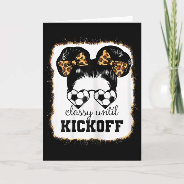 Cly Until Kickoff Bleached Leopard Funny Soccer Gi Card (Front)