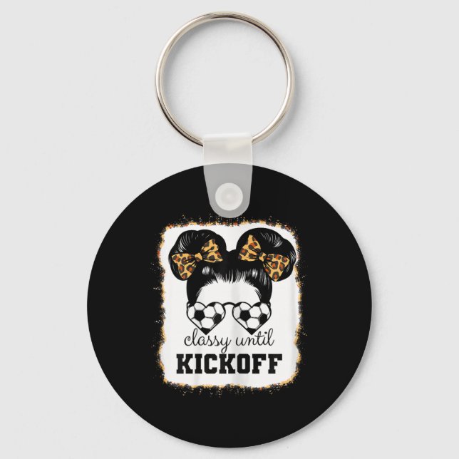 Cly Until Kickoff Bleached Leopard Funny Soccer Gi Key Ring (Front)