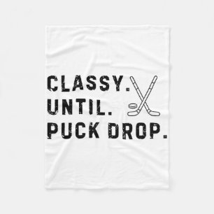 Cly Until Puck Drop Hockey Season Game Day Fleece Blanket