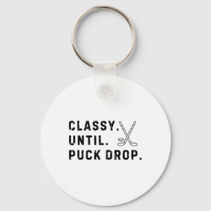 Cly Until Puck Drop Hockey Season Game Day Key Ring