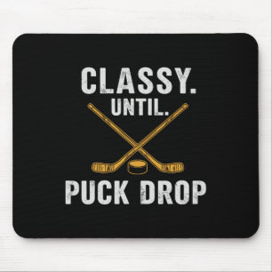 Cly Until Puck Drop With Hockey Sticks Sports Fan  Mouse Pad