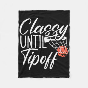 Cly Until Tip Off Bysketbyll Player Hoop Junkie Fleece Blanket