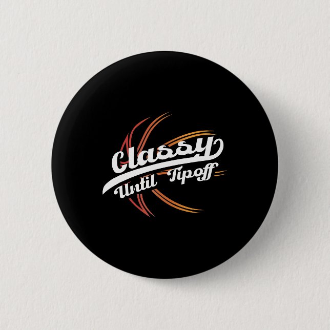 Cly Until Tip Off Hoops Byll Bysketbyll Player  6 Cm Round Badge (Front)