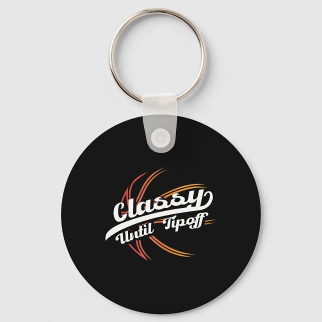 Cly Until Tip Off Hoops Byll Bysketbyll Player  Key Ring (Front)