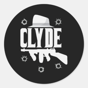 Clyde And Bonnie Halloween Matching Couples Costum Classic Round Sticker