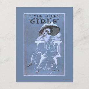 Clyde Fitch's Greatest Comedy, "Girls" Theater Postcard