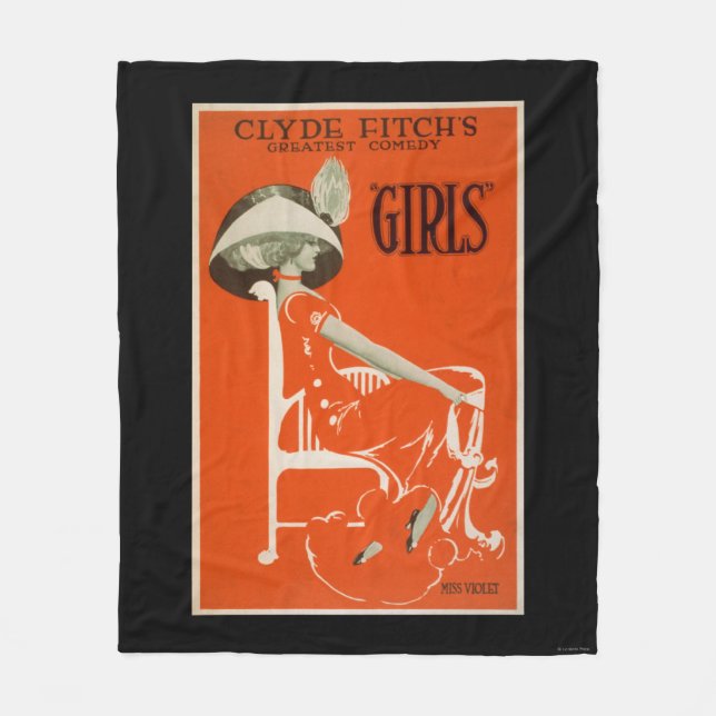 Clyde Fitch's Greatest Comedy, "Girls" Theatre 2 Fleece Blanket (Front)