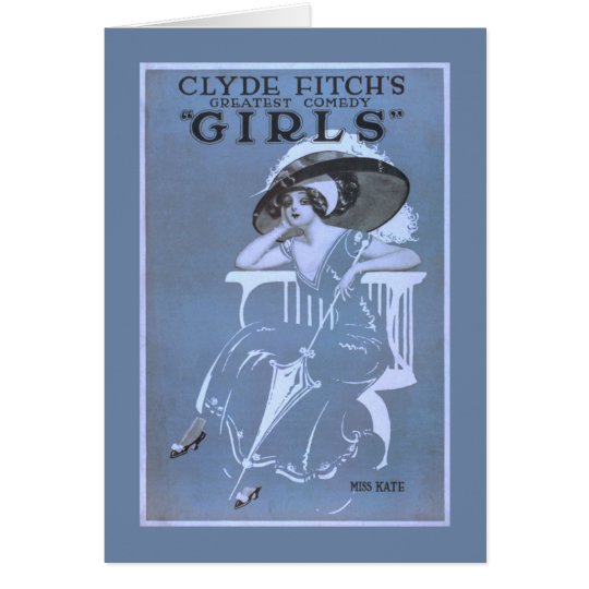 Clyde Fitch's Greatest Comedy, "Girls" Theatre Card