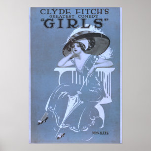 Clyde Fitch's Greatest Comedy, "Girls" Theatre Poster