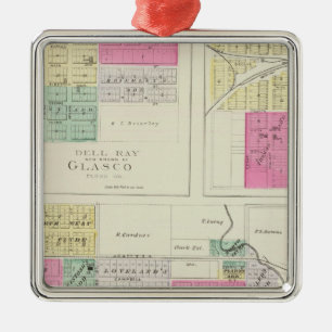 Clyde, Glasco, Jamestown, Kansas Metal Ornament