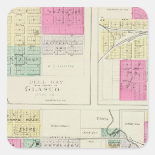 Clyde, Glasco, Jamestown, Kansas Square Sticker