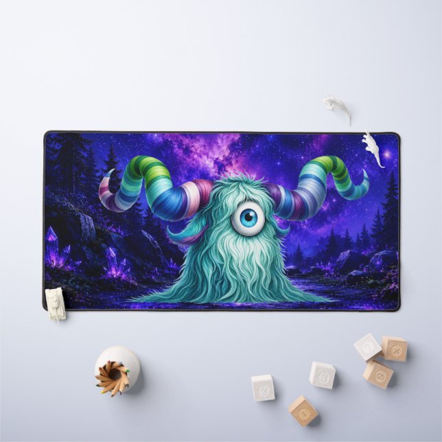 Clyde - One-Eyed Curious Monster Desk Mat (Kids Table)