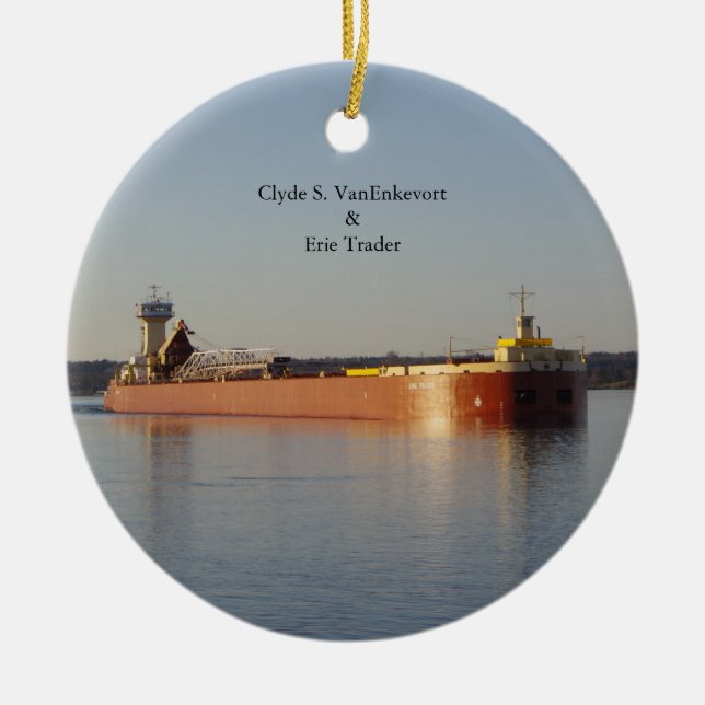 Clyde S. VanEnkevort & Erie Trader ornament (Front)