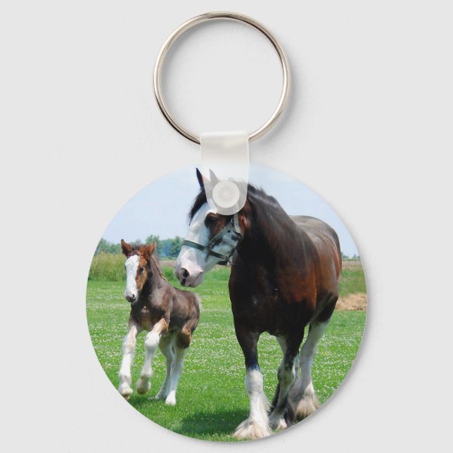 Clydesdale and Filly Key Ring (Front)