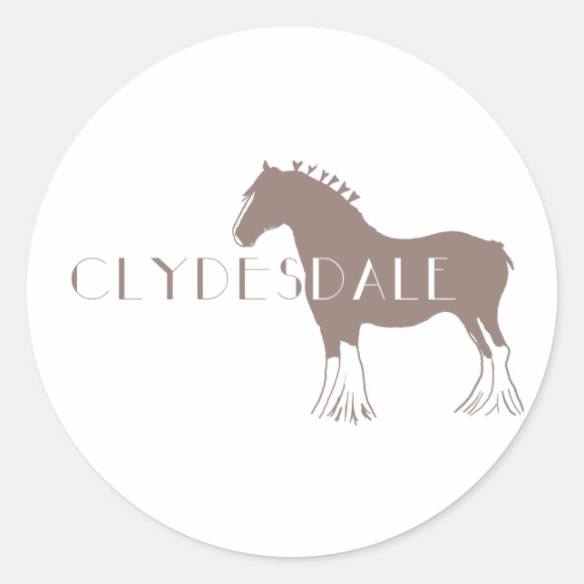 Clydesdale Classic Round Sticker (Front)