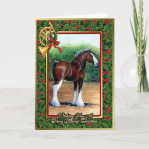 Clydesdale Draught   Horse Blank Christmas Card