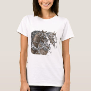 Clydesdale Draught Horse Team T-Shirt