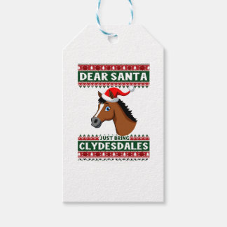 Clydesdale Horse Christmas Ugly Xmas Sweater Eques Gift Tags