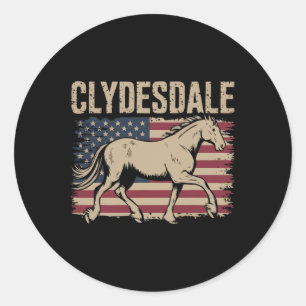 Clydesdale Horse Giant Horse Pony Horseback Riding Classic Round Sticker