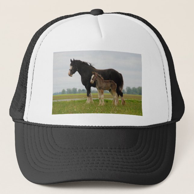 clydesdale mare and filly trucker hat (Front)