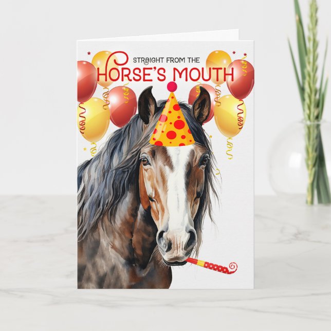 Clydesdale Sable Draught Horse Funny Birthday Card (Front)