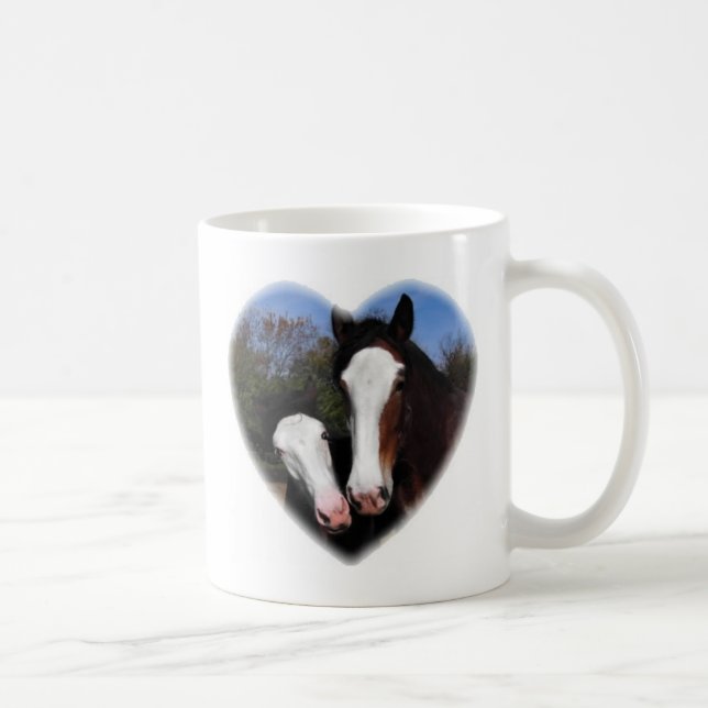 Clydesdales in heart coffee mug (Right)