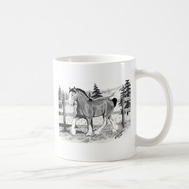 Clyesdale in field Mug (Right)