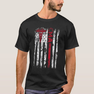 Cma Certified Medical Assistant Usa Flag Nurse Med T-Shirt