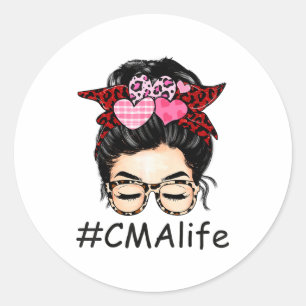 Cma Certified Medical Istant Valentine Day Cute Me Classic Round Sticker