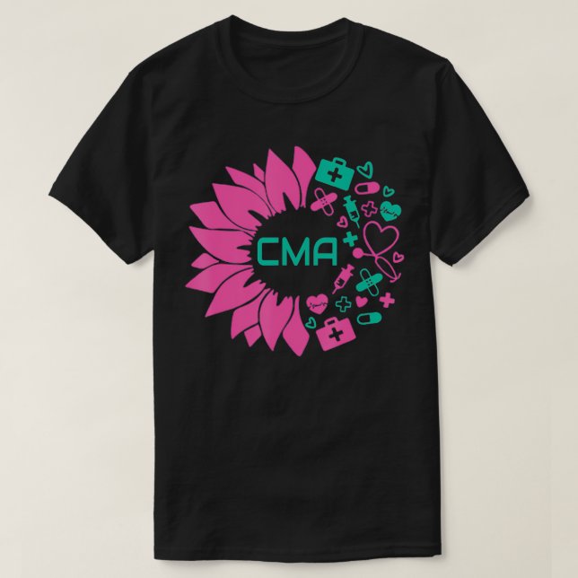 Cma Medical Flower Certified Medical Assistant Cut T-Shirt (Design Front)