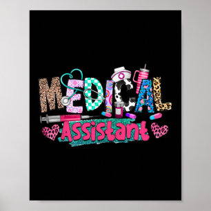 Cma Medical Istant Nurse Leopard Stethoscope Women Poster