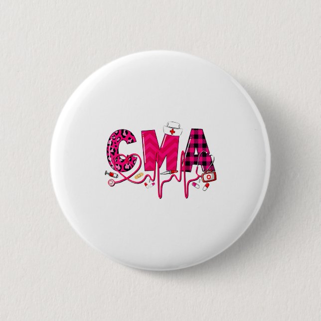 Cma Medical Istant Valentines Day Nursing Valen  6 Cm Round Badge (Front)