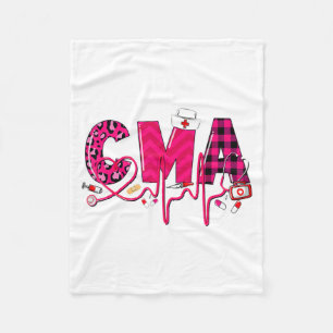 Cma Medical Istant Valentines Day Nursing Valen Fleece Blanket