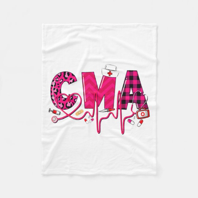 Cma Medical Istant Valentines Day Nursing Valen  Fleece Blanket (Front)
