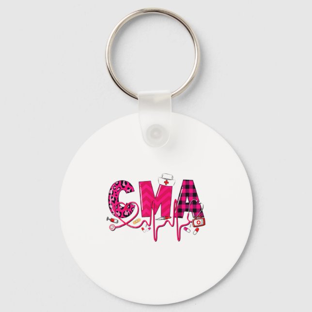 Cma Medical Istant Valentines Day Nursing Valen  Key Ring (Front)