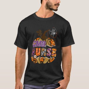 Cma Nurse Stethoscope Leopard Halloween Pumpkin Co T-Shirt