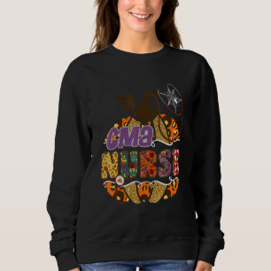Cma Nurse Stethoscope Nursing Halloween Pumpkin Le Sweatshirt