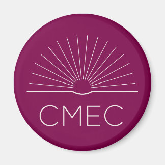 CMEC Fridge Magnet - deep red with white logo