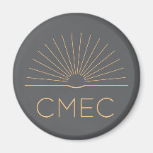 CMEC Fridge Magnet - grey with peach logo