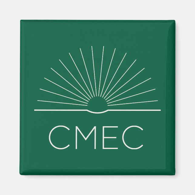 CMEC Fridge Magnet - square, green with white (Front)