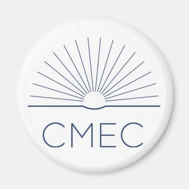 CMEC Fridge Magnet - white with navy logo (Front)