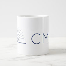 CMEC Jumbo Coffee Mug - 20 oz, white with navy