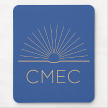 CMEC Mousepad - square, blue with peach logo