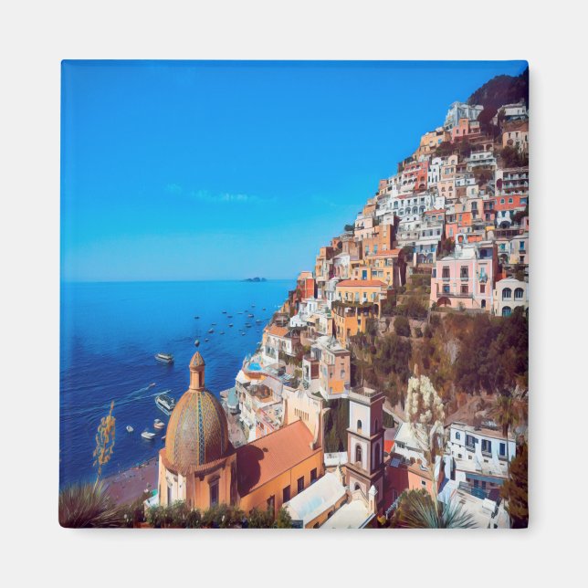 CMP008 POSITANO, AMALFI COAST, Italy, Fridge Magnet (Front)
