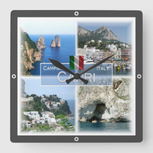 CMP020 CAPRI, Campania, Italy, Square Wall Clock
