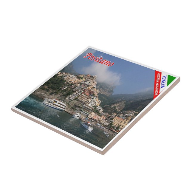 CMP038 POSITANO, AMALFI COAST, Italy, Ceramic Tile (Side)