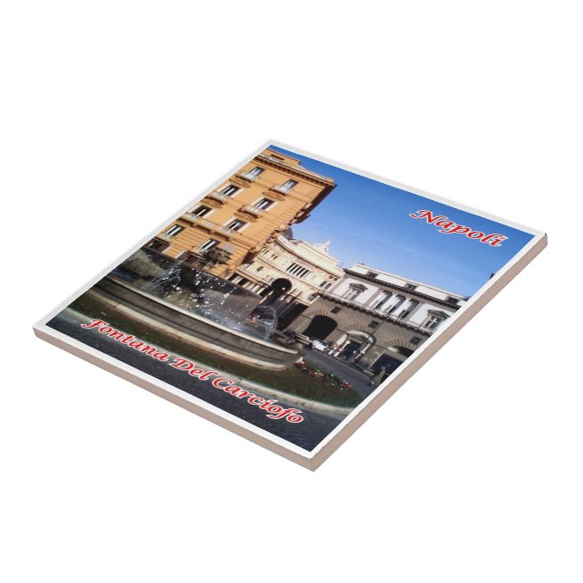 CMP051 ARTICHOKE FOUNTAIN, Italy, Ceramic Tile (Side)